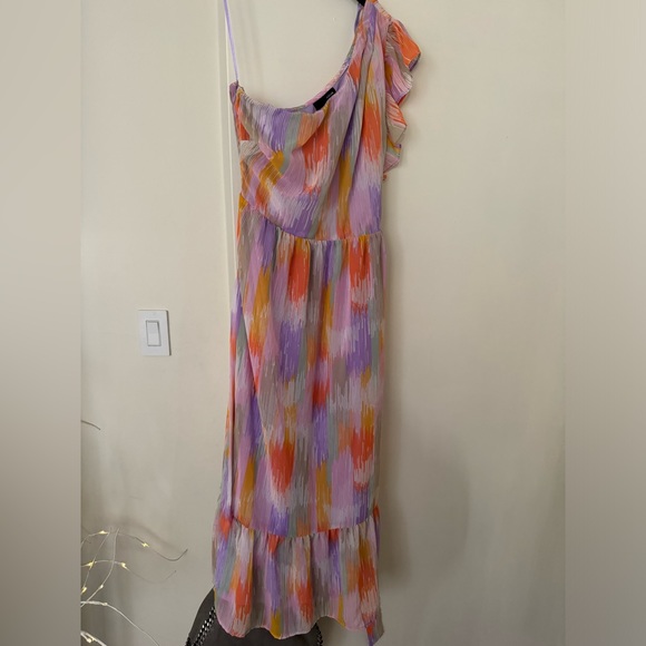 Multi color one shoulder midi dress - Picture 1 of 3